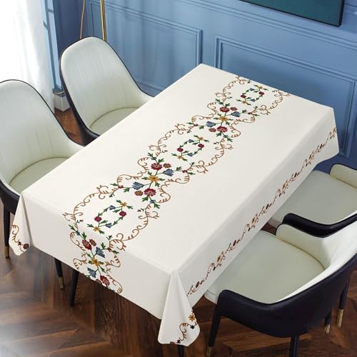 Rechteckige Tischdecke im pastoralen Stil, nicht waschbare PVC-Tischdecke, wasserdicht und ölbeständig, neue Anti-Verbrühungs-Tischdecke im chinesischen Stil für drinnen und draußen 120 * 170cm D von DMBAOD
