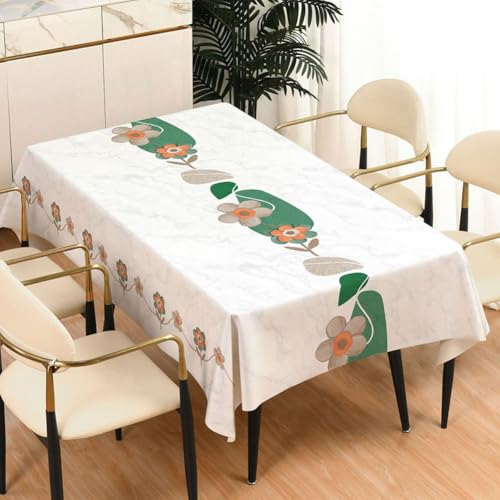 Rechteckige Tischdecken, robuste Vinyl-Tischdecken, abwischbare PVC-Picknick-Tischdecken für den Außenbereich 140 * 180cm H von DMBAOD