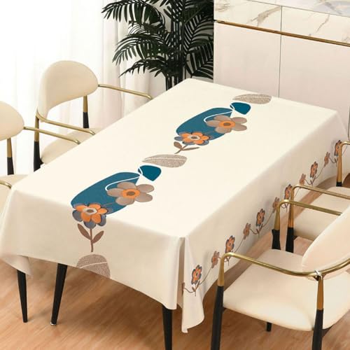 Tischdecke, wasserdicht und ölbeständig, PVC-Tischdecke, schmutzabweisend, pflegeleicht, Tischdecke für drinnen und draußen 100 * 160cm B von DMBAOD