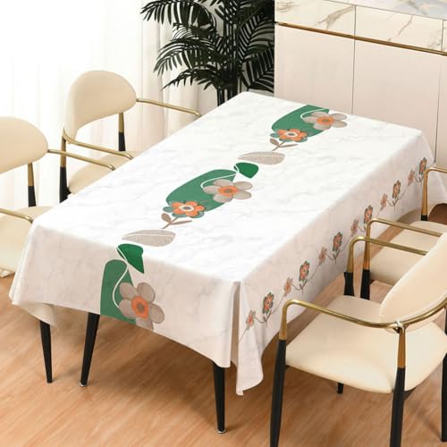 Tischdecke, wasserdicht und ölbeständig, PVC-Tischdecke, schmutzabweisend, pflegeleicht, Tischdecke für drinnen und draußen 140 * 220cm H von DMBAOD