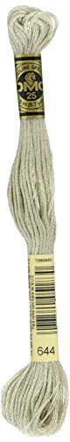 DMC 117–644 Sechs gestrandet Baumwolle Stickerei Floss, mittel beige grau, 8.7-Yard von DMC