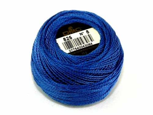 DMC Baumwoll-Perlgarn, Größe 8, Farbe 825, 10-g-Knäuel von DMC