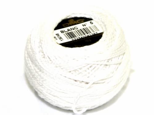 DMC Cotton Perle Thread Size 5 BLANC - per 10 gram ball von DMC