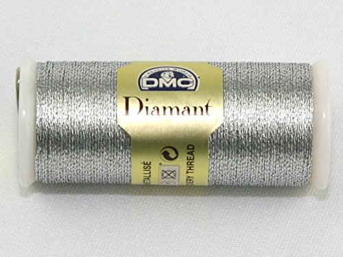 DMC Diamant Metallic-Stickgarn, 35 m, Farbe D415 / silberfarben von DMC