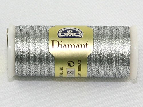 DMC Diamant Metallic-Stickgarn, 35 m, Farbe D415 / silberfarben von DMC