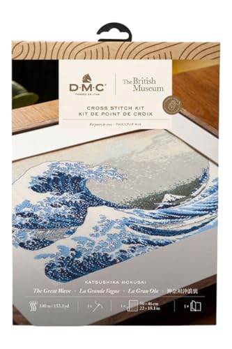 DMC - Die große Welle von Katsushika Hokusai, The British Museum Kreuzstichset Niveau fortgeschritten von DMC