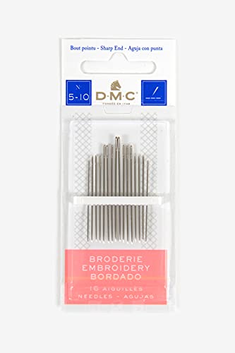 DMC - Sticknadeln - mit spitzem Ende, ideal für das Besticken fast aller Stoffarten | 16 Stück von DMC