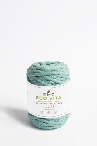 DMC - Eco Vita 12 | Recyceltes Baumwollgarn, Schlauchgarn mit einer Dicke von 4 mm | 250 g - 55 m - 24 Farben von DMC