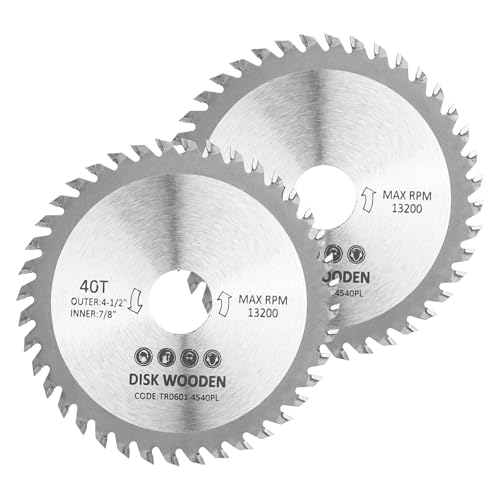 DMJJSD® Kreissägeblatt, 115 mm Hartmetall-Sägeblatt, 11,4 cm, Winkelschleifer, Kreissägeblatt, 40 Zähne für Holzbearbeitung, Trennscheibe, Holz, Kunststoff, Legierung, Hartmetall-Finishing-Sägeblatt, von DMJJSD