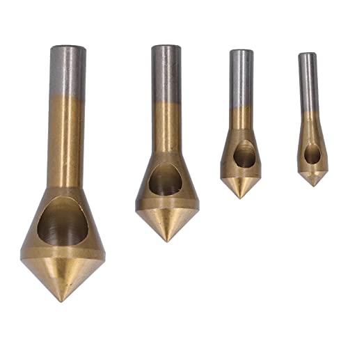 4PCS beschichtete Senkerbohrer Hochgeschwindigkeitsstahl-Fasenwerkzeug 90 Grad für Metall-, Holz- und Kunststoff-DIY-Konstruktionen von DMLENGOIN