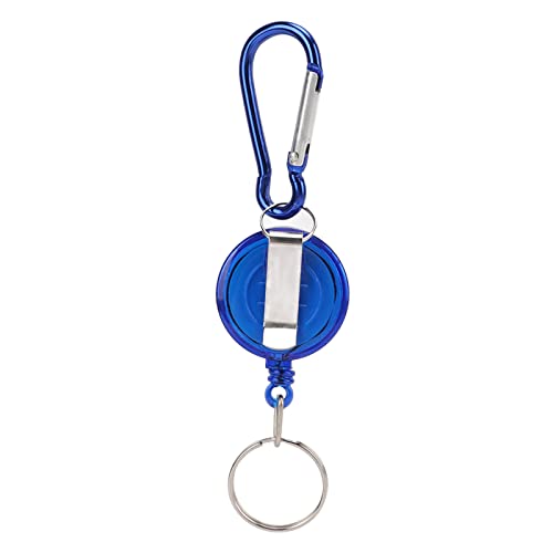 Nylon Seil Teleskope Einbrecher -Werkzeug Mini Anti Lost Retractable Taste Keychain Schnalle für Outdoor Camping (Blau) von DMLENGOIN