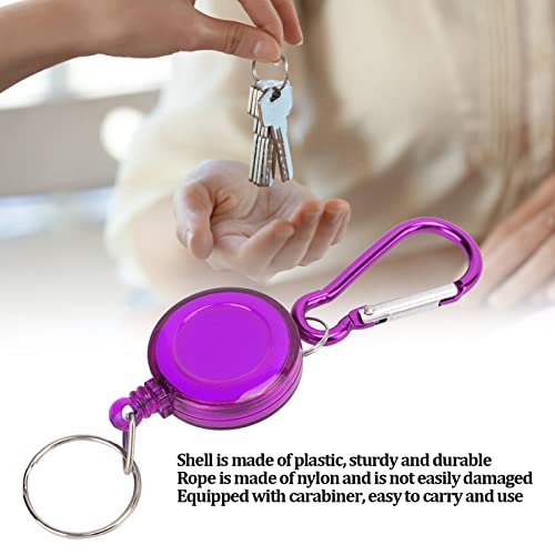 Nylon Seil Teleskope Einbrecher -Werkzeug Mini Anti Lost Retractable Taste Keychain Schnalle für Outdoor Camping (Lila) von DMLENGOIN