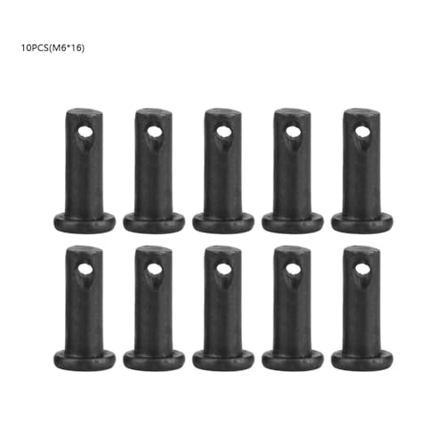 Schwarze Positionierungsstifte mit flachem Kopf M6, Positionierungsstifte, Befestigungselemente mit Loch für Fließbandmaschinen (M6*16)10pcs)) von DMLENGOIN