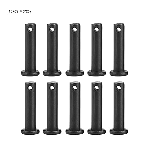 Schwarze Positionierungsstifte mit flachem Kopf M6, Positionierungsstifte, Befestigungselemente mit Loch für Fließbandmaschinen (M6*25)10pcs)) von DMLENGOIN