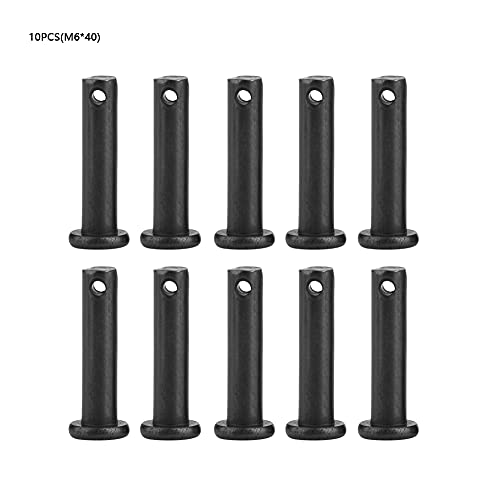 Schwarze Positionierungsstifte mit flachem Kopf M6, Positionierungsstifte, Befestigungselemente mit Loch für Fließbandmaschinen (M6*40)10pcs)) von DMLENGOIN