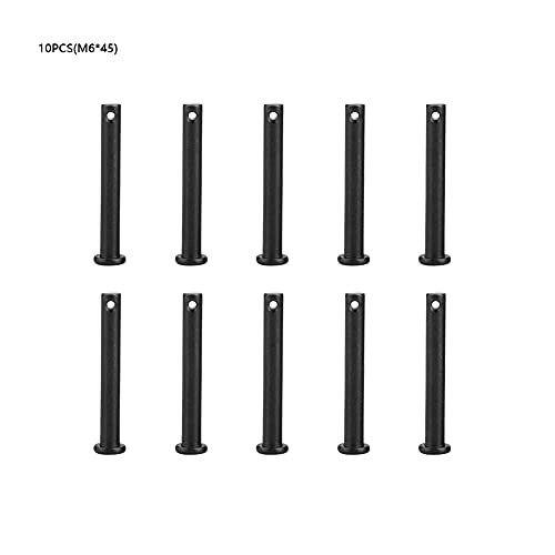 Schwarze Positionierungsstifte mit flachem Kopf M6, Positionierungsstifte, Befestigungselemente mit Loch für Fließbandmaschinen (M6*45)10pcs)) von DMLENGOIN