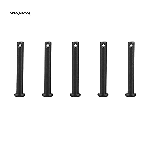 Schwarze Positionierungsstifte mit flachem Kopf M6, Positionierungsstifte, Befestigungselemente mit Loch für Fließbandmaschinen (M6*55)5pcs)) von DMLENGOIN