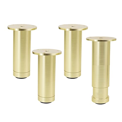 DMMFTERL Höhenverstellbare Möbelbeine, Tischbeine aus Aluminiumlegierung, Schrankbeine aus Metall, 4er-Set, für Sofa, Esstisch, Couchtisch, Kleiderschrank usw., mit Schrauben (Gold, 8 cm) von DMMFTERL