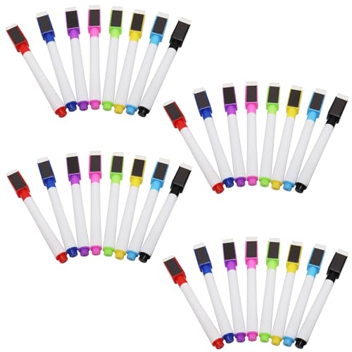 DMNQ 32pcs Whiteboard Stift Abwischbare Stifte Dry Erase Marker Whiteboard Stifte Magnetisch Marker Whiteboard Stifte Magic Pad Abwischbarer Stift Whiteboard Marker Mit Schwamm Just One Stifte von DMNQ