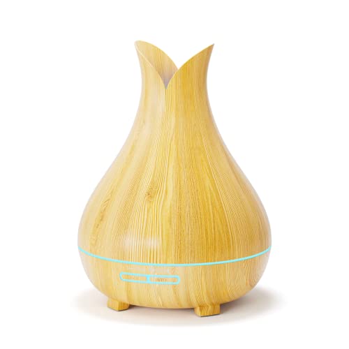 Aroma Diffuser, 400ml Diffuser für Ätherische Öle mit 7 Farben LED-Licht, Duftöl Diffuser/Ultraschall Luftbefeuchter, Automatische Wasserlose Abschaltung von DMOPRDNB