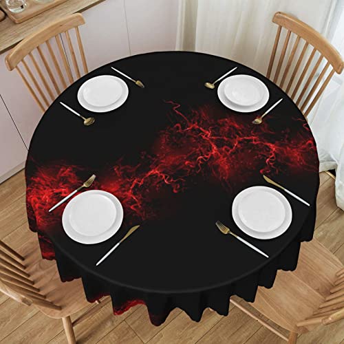 DMORJ Explosion Burst Rot Schwarz Runde Spitze Tischdecke :>> Waschbare Polyester Runde Spitze Tischdecke - Perfekt für Buffet-Tische, Partys, -60 Zoll von DMORJ