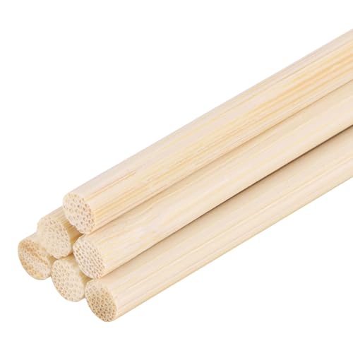 DMiotech 24 Pack 11.8" x 0.2" Holzdübelstangen Unbehandelte Natur-Birkenstäbe Holzhandwerksstäbe für Heimdekoprojekte und DIY-Handwerksprojekte, Holzfarbe von DMiotech