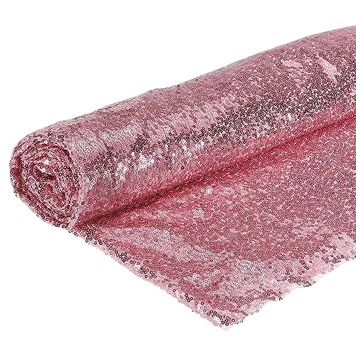 DMiotech 4 Meter Rosa Paillettenstoff Glitzernd Schillerndes Bling Mesh 1,5 Meter Breite für DIY Nähen Tischdecke Hintergrund Kleidung Kleid von DMiotech