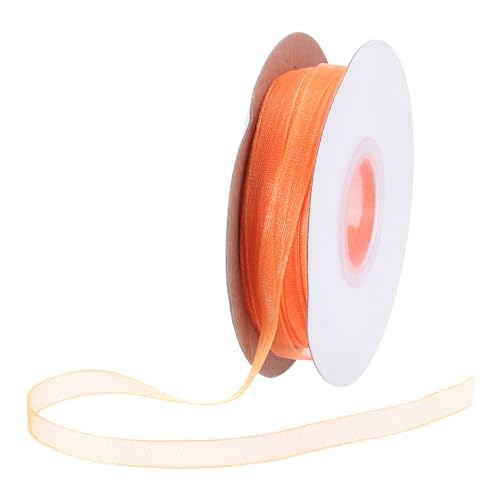 DMiotech 50 Yards Organza Band 1/4 Zoll Orange Chiffon Band Schimmernde Transparente Geschenkband für Blumensträuße Hochzeit Geburtstag DIY Dekoration von DMiotech