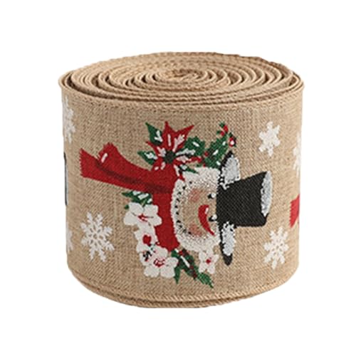 Christmas Candy Ribbon, Glitter Ribbon Vivid Christmas Ribbon, Cartoon Burlap Ribbon Festive Design, Holiday Ribbon For Crafts For Wreaths Canes Present Wrapping von DNCG