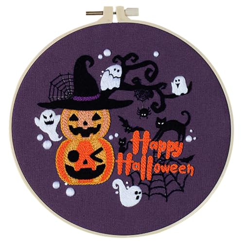 DNCG Halloween Needlepoint, Gothic Themed Embroidery Kit, Gothic Halloween Embroidery Beginner Kit, Novice Set With Halloween Pattern, Needlepoint Kit Set, Kits For Adults Home Creation von DNCG