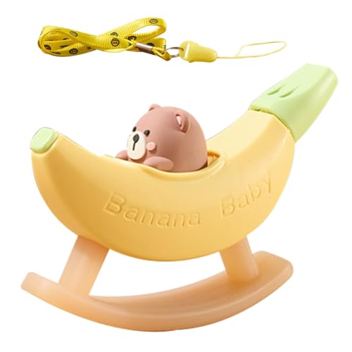 DNCG Kids Sports Whistle, Silicone Music Whistle Toys, Cartoon Outdoor Play Whistle, Cute Kids Whistle, Banana Bear Outdoor Play Whistle with Lanyard Fun for Parties Goody Bag Fillers von DNCG