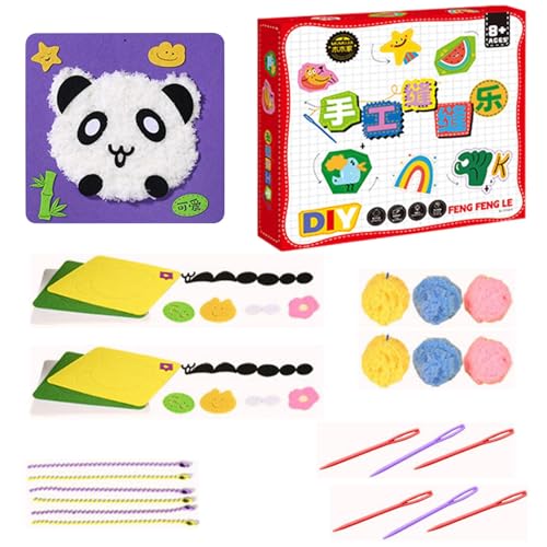 DNCG Nadel-Set, Stickset für Kinder, 6-teiliges Set mit Needle Craft - Bastelset für Kinder, aus Filz zum Malen mit Nadel von DNCG