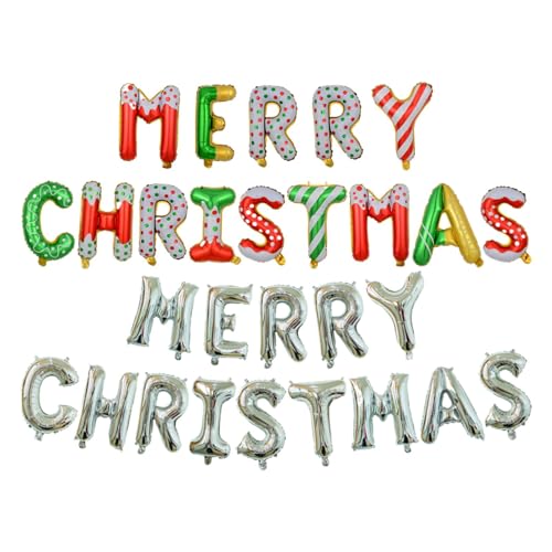 Merry Christmas Balloons Foil, Merry Christmas Balloons Banner Set, Christmas Letter Balloons Kit, New Year Festive Balloon Banners For Decorations von DNCG