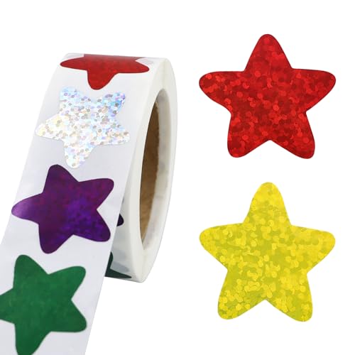 500 Blatt Sterne Aufkleber, Stern Aufkleber, Bunt Sterne Aufkleber, Klein Star Metallic Abnehmbare Belohnungsaufkleber Kinder Selbstklebende Aufkleber Sterne Für DIY Scrapbooking Karten Dekoration von DNDGDLUA