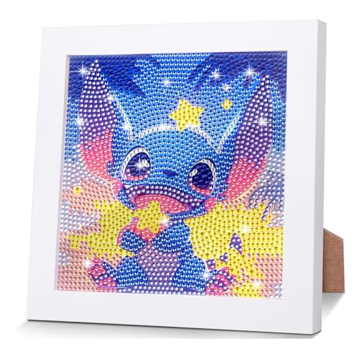 DNDTDSJ Stittch Diamond Painting Kinder Mit Holzrahmen,5D DIY Set Full Pferd Mosaikherstellung Diamant Painting Bilder Mädchen und Jungen Arts Craft für Geschenk Home Room Wanddekoration 18x18 cm von DNDTDSJ