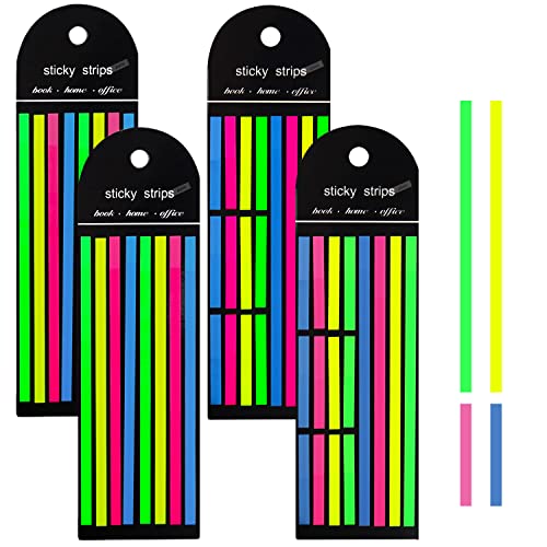 Notizpapier Fluoreszierend Textmarker Streifen Transparent Highlighter Strips Haftnotizen Sticky Notes Haftstreifen Pastell Markierungsstreifen Bunte Schulsachen für Notizblock Lesen von DNGH