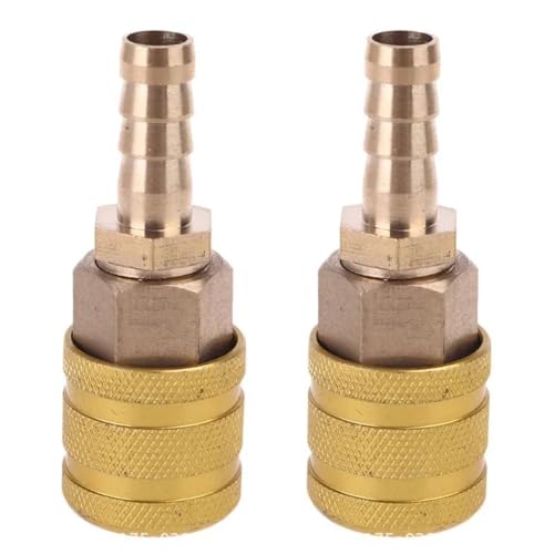 DNMBVQJB 8mm Auto Reifen Ventil Klemme Düse Solide Messing Air Chuck Inflator Schnell Anschluss Inflation Pumpe Adapter Reifen Zubehör(2pcs 8mm Brass) von DNMBVQJB