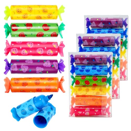 DNSHAN Mini Textmarker, 18 Stück Textmarker, Highlighter Pen Set, Bunte Highlighter für Kinder und Schüler, Süße Kawaii-Marker, für Geschenke, Party, Geburtstag und Schule von DNSHAN