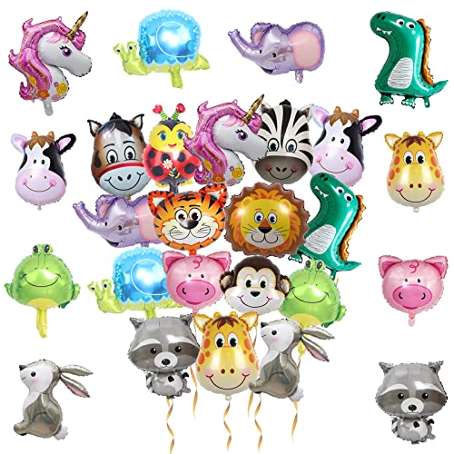 16 Stück Helium Ballons Luftballons Folienballon Tiere Dschungel Tierballons Folienluftballon Kinder Heliumballons Jungen & Mädchen Folienballons für Kinder Geburtstag Party Deko Geschenk Mitgebsel von DNWFZ