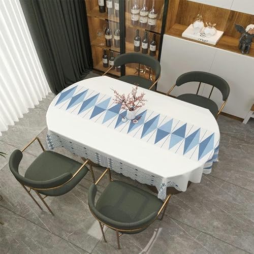 DOCOXI 160/180/200 cm PVC-Tischdecke abwischbare PVC-Tischdecke ovaler Tisch für ovalen Tisch Esstisch im Freien zu Hause (nordischer Stil 138 x 180 cm) von DOCOXI