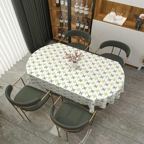 DOCOXI 160/180/200 cm PVC-Tischdecke abwischbare PVC-Tischdecke ovaler Tisch für ovalen Tisch für den Außenbereich für den Esstisch zu Hause (Little Flower 138 x 180 cm) von DOCOXI