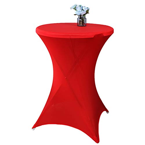 Spandex-Tischdecke Tischdecke Cocktailbar Bar elastische runde Passform Party Hochzeit Veranstaltung (schwarz 70 x 110 cm) (rot 70 x 110 cm) von DOCOXI