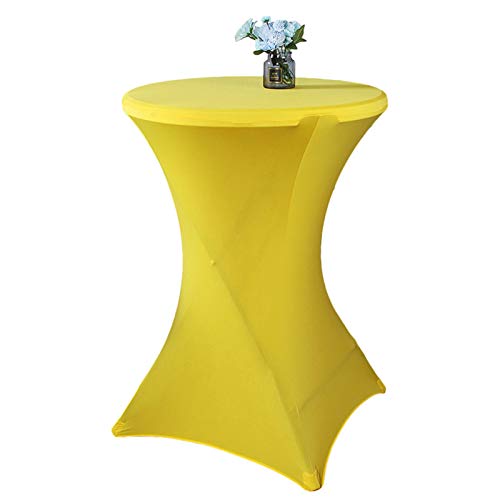 Spandex-Tischdecke Tischüberzug Cocktailbar Bar elastische runde Passform Party Hochzeit Event (Golden 70 x 110 cm) (Gelb 60 x 110 cm) von DOCOXI