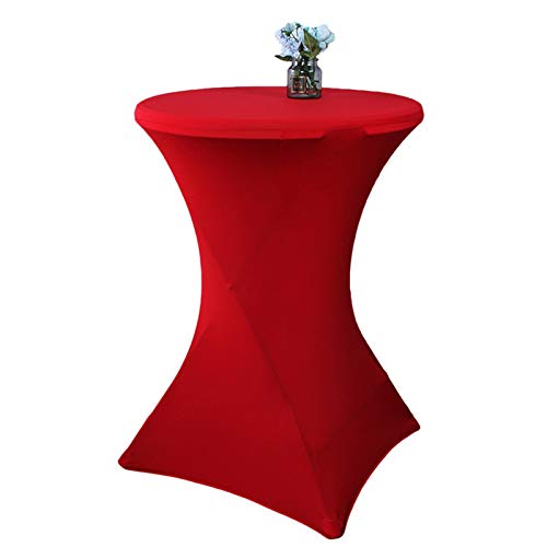 Spandex-Tischdecke Tischüberzug Cocktailbar Bar elastische runde Passform Party Hochzeit Veranstaltung (Golden 70 x 110 cm) (Rotwein 70 x 110 cm) von DOCOXI