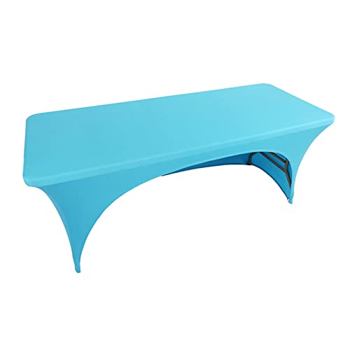 Stretch-Spandex-Tischdecke Polyester rechteckige Tischdecke Dehnbare elastische Tischdecke Hochzeitsbankett Party Cocktail Kunsthandwerk Ausstellungen (Orange 244 x 74 x 76 cm) (Blau 244 x 74 von DOCOXI