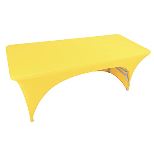 Stretch-Spandex-Tischdecke Polyester rechteckige Tischdecke Dehnbare elastische Tischdecke für Hochzeiten Bankette Partys Cocktails Kunsthandwerksausstellungen (Orange 244 x 74 x 76 cm) von DOCOXI