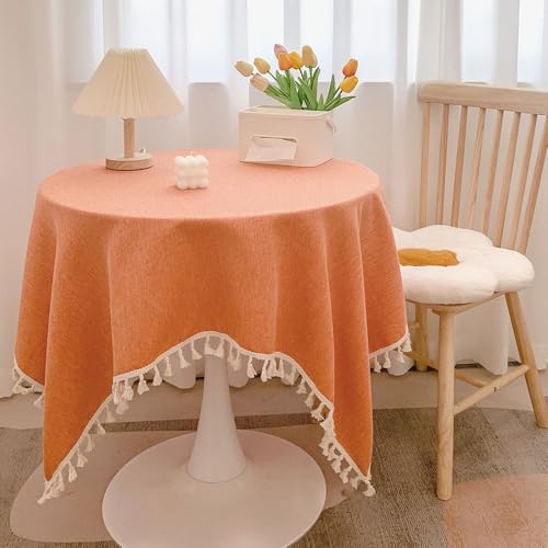 Tischdecke mit Quasten abwaschbar schmutzabweisend Gartentisch Couchtisch Tischdecke für Esstisch für Outdoor Hochzeit Bankett Party Geburtstag Küche Heimdekoration Off-White 40 x 60 von DOCOXI