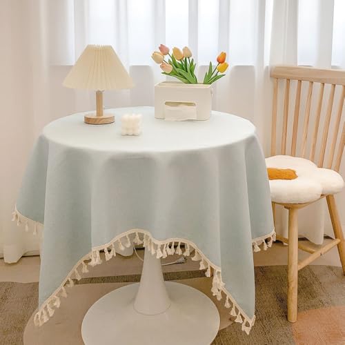 Tischdecke mit Quasten abwaschbar schmutzabweisend Gartentisch Couchtisch Tischdecke für Esstisch für Outdoor Hochzeit Bankett Party Geburtstag Küche Heimdekoration Off-White 40 x 60 von DOCOXI