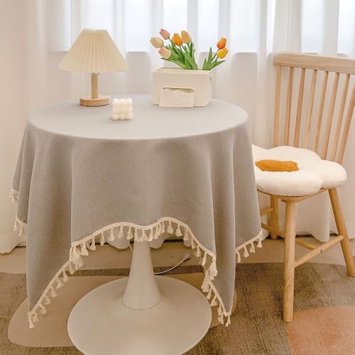 Tischdecke mit Quasten abwaschbar schmutzabweisend Gartentisch Couchtisch Tischdecke für Esstisch für Outdoor Hochzeit Bankett Party Geburtstag Küche Heimdekoration Off-White 40 x 60 von DOCOXI