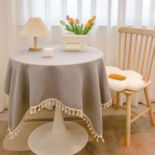 Tischdecke mit Quasten waschbar schmutzabweisend Gartentisch Couchtisch Tischdecke für Esstisch für Outdoor Hochzeit Bankette Party Geburtstag Küche Heimdekoration Off-White 40 x 60 von DOCOXI